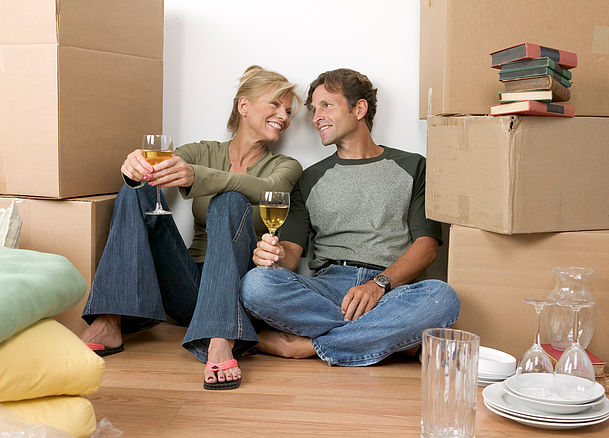 Couple Amidst Moving Boxes